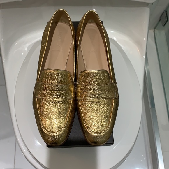 NIB J.Crew Gold Leather Metallic Loafers size 10 - Picture 5 of 9